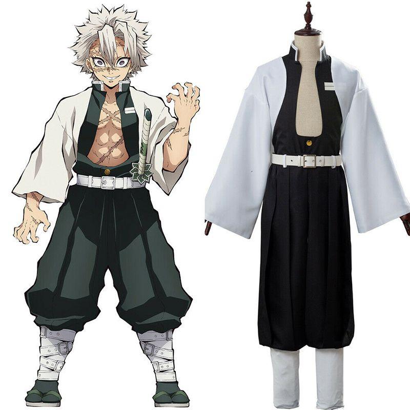 Demon Slayer Kimetsu No Yaiba Wind Pillar Sanemi Shinazugawa Cosplay Costume Set