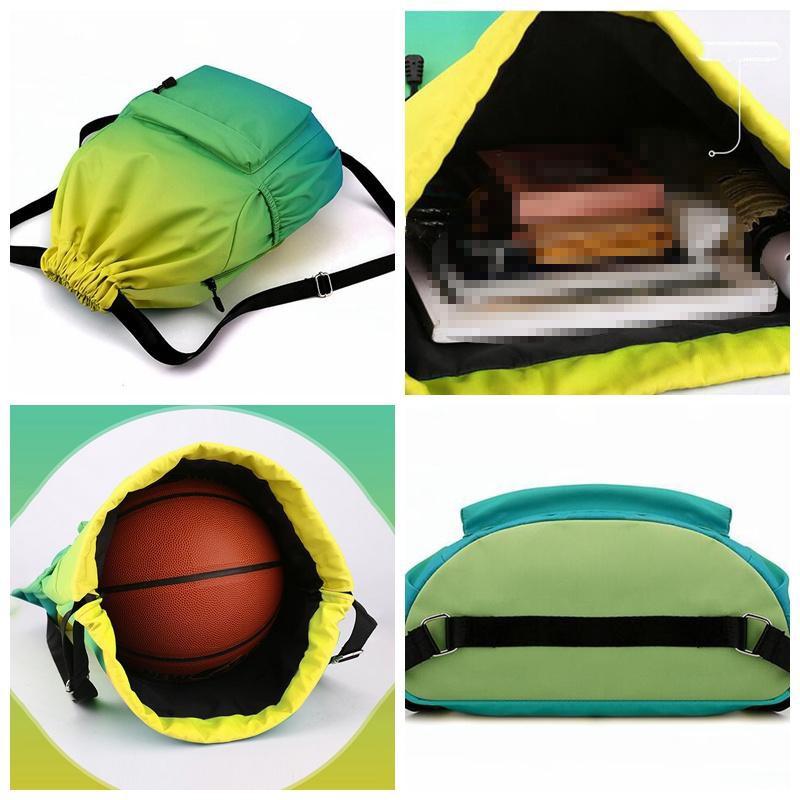 Nylon Gradient Bundle Pocket Backpack Large Capacity Waterproof Sports Drawstring Bag Portable Casual Daily Travel School Bag