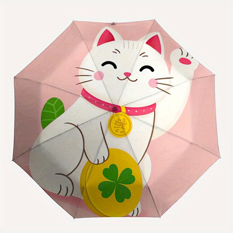 

1pc Lucky Cat Automatic Open/Close Umbrella, Portable Folding umbrella for Everyday Use yy250826064