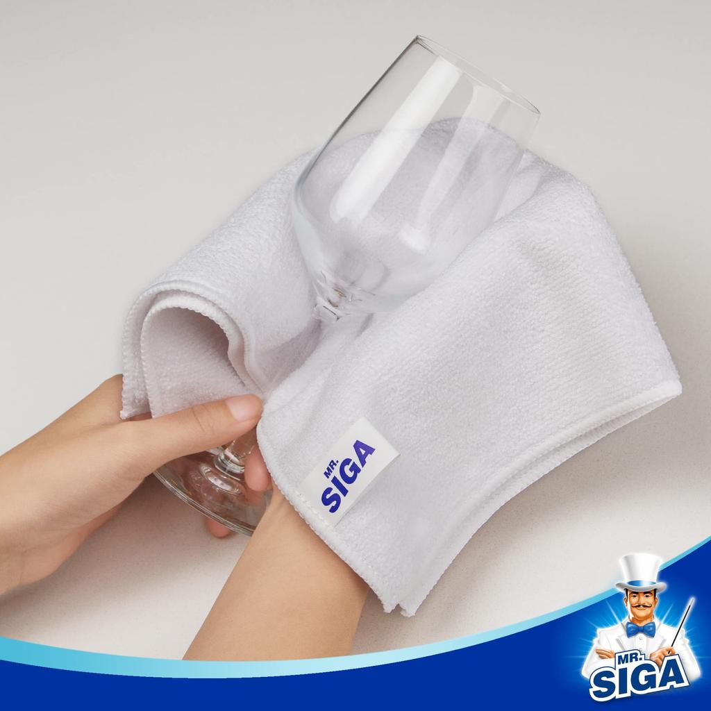 Microfiber Cleaning Commercial Towels for Car and Pack of 32 X 32 Cm MR.SIGA Cloths, Kitchen, Cleaning, Washing, Dishwashing, 12, White,