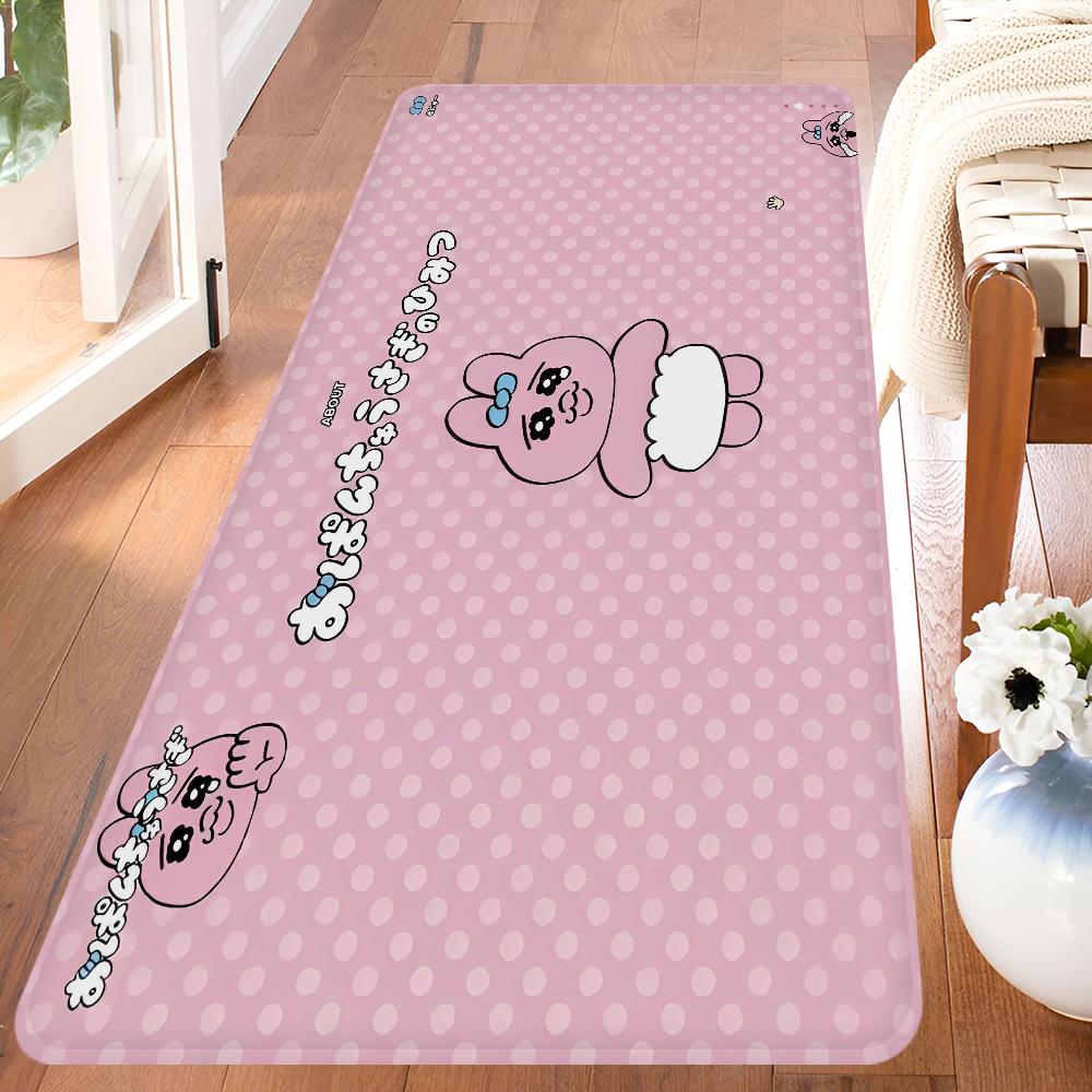 O-Opanchu U-Usagi Cartoon Cute Kitchen Mat Kids Room Bedroom Decoration Balcony Anti-Slip Doormat Living Room Alfombra