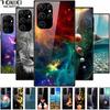 For Samsung S24 Ultra Case Luxury Tempered Glass Space Lion Soft Bumper for Galaxy S24Ultra 5G Phone Cover Cool S22 S21 S20 FE