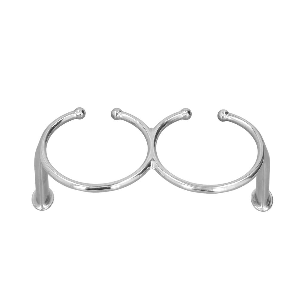 Διπλή Ανοιχτή Βάση Ποτηριού Δακτυλίου Ανοξείδωτος Χάλυβας 316 Καθολική για Σκάφος Τραπέζι Παιχνιδιών Καναπέ Αυτοκίνητα