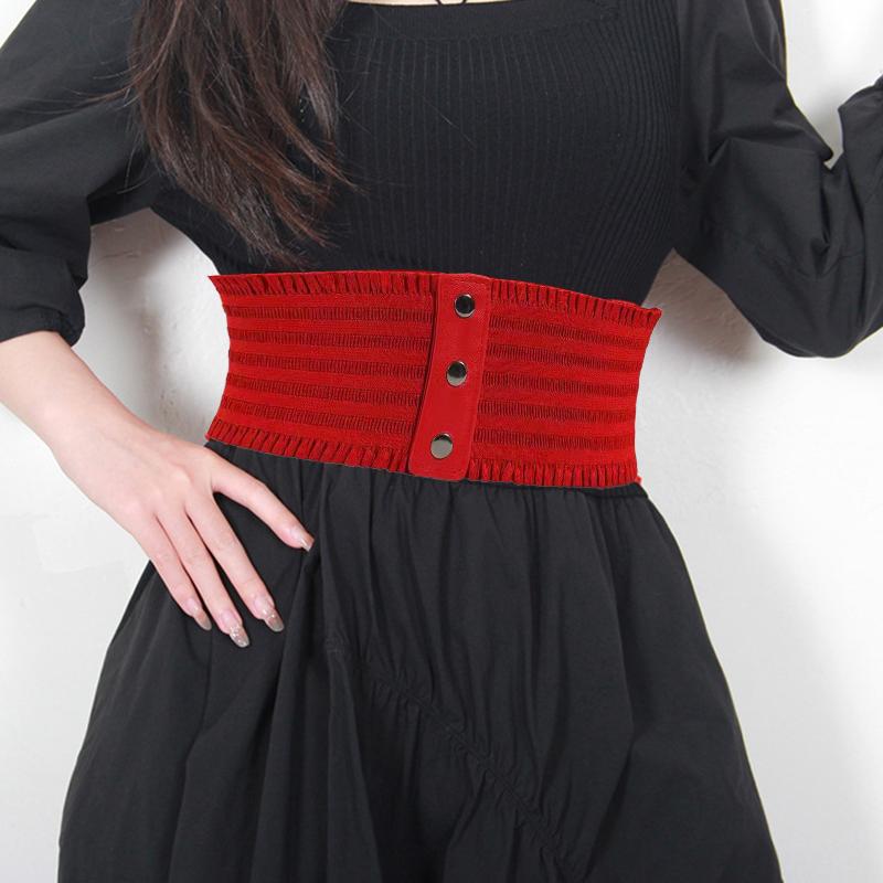 Women'S Elastic Wide Waist Belt Retro Classic Versatile Suitable For Dresses Coats Jeans And Belts.