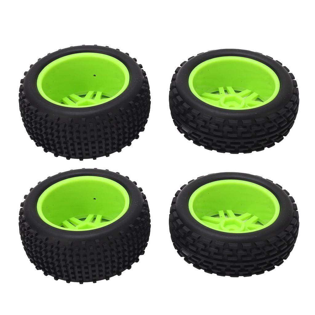 4 Pcs 1Celsius10 RC Off Road Tires 2 Front 2 Rear Round Stud Type Skin V Hole Hub High Grip RC Car Wheels