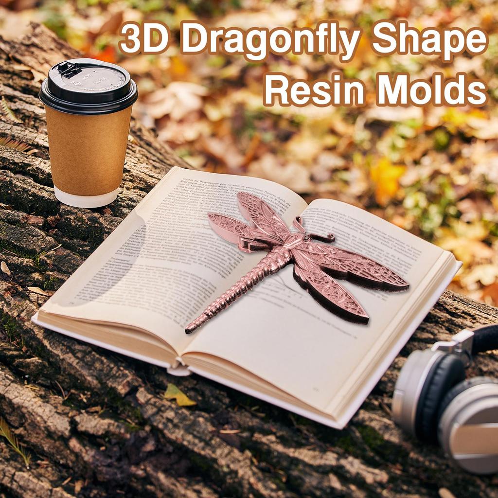 2pcs Dragonfly Bee 3D Dragonfly Shape Mould Insect Series Epoxy Resin Mold  DIY Craft