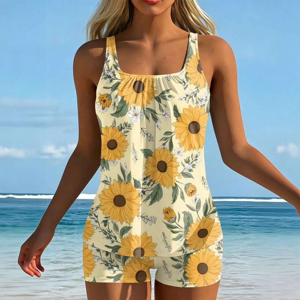 Women's Printed Split Swimsuit Sport Swimsuit Two-Piece Set