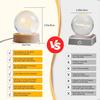 Galaxy Crystal Ball LED Night Lamp, Creative Engraved Night Light Wooden Base, Warm White Decorative Table Lamp for Home, Office, Bedroom