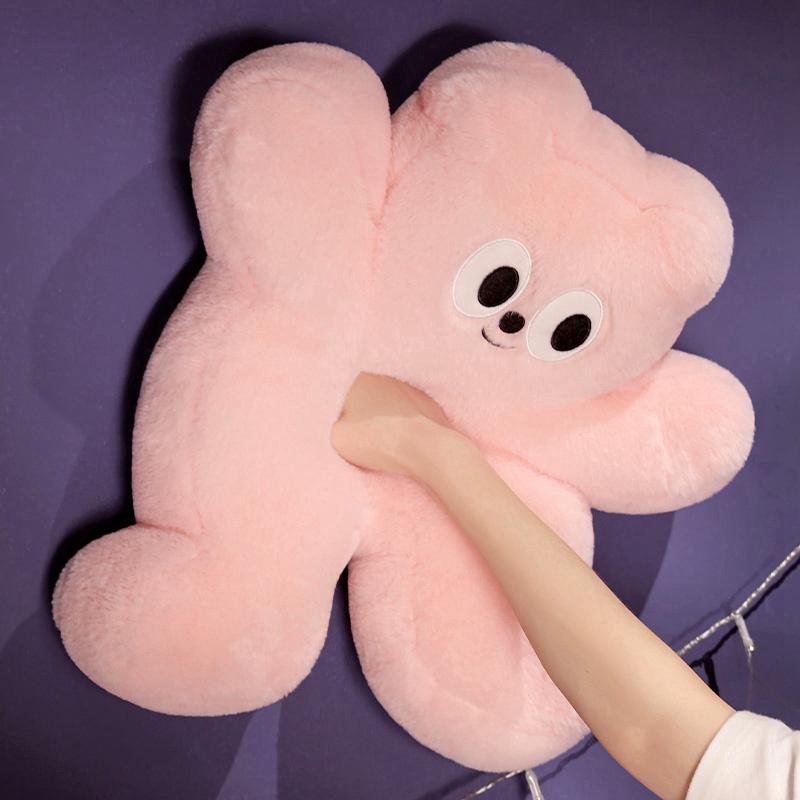 Hot Sale Lovely Cartoon Bear Pillow Stuffed Bear Plush Toy Round Dot Ultra Soft Long Plush Fabric Cushion Creative Birthday Gift