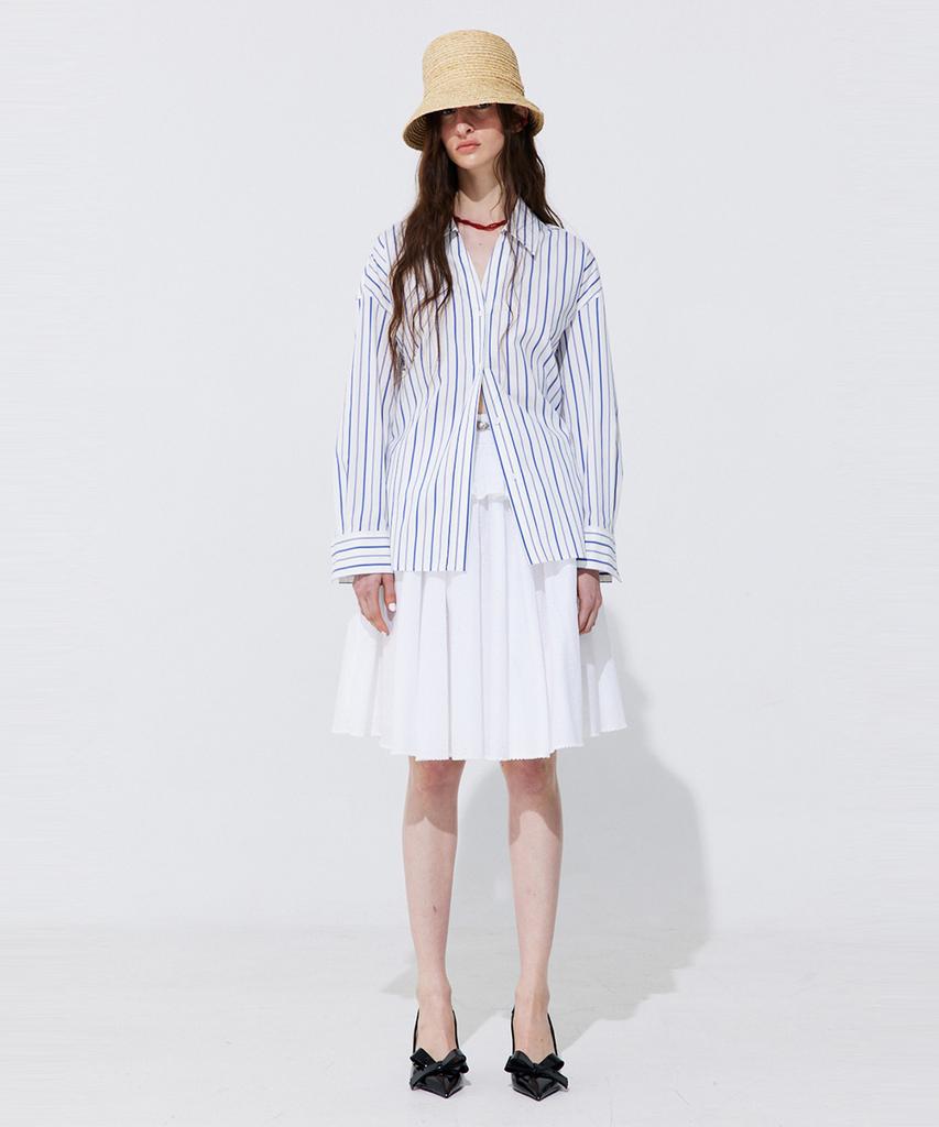 Bundercammer Eyelet Punching Banding Skirt_White