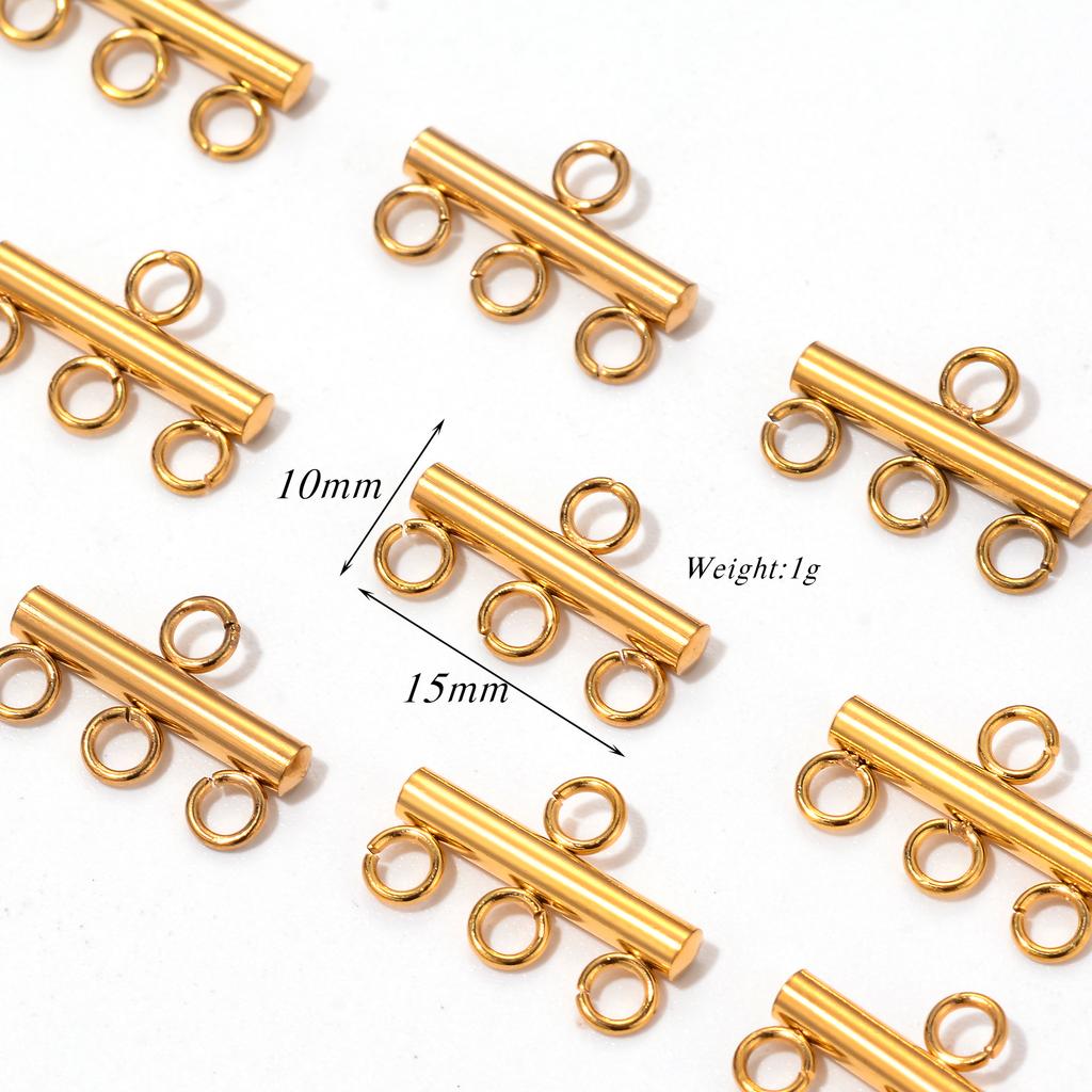 20pcs/lot Stainless Steel Layer Necklace Bracelet Clasp Bails 5 Loops Drop Earrings Chains Connectors DIY Jewelry Making Finding