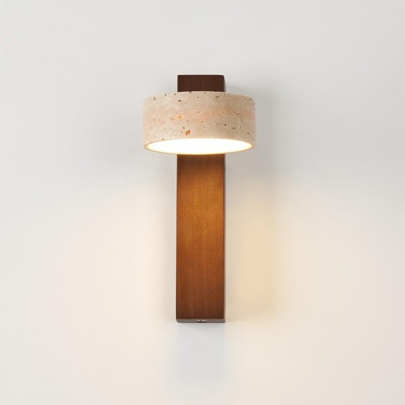 New LED Yellow Hole Stone Lamp Solid Wood Living Room Corridor Corridor Study Bedroom Bedside Lighting