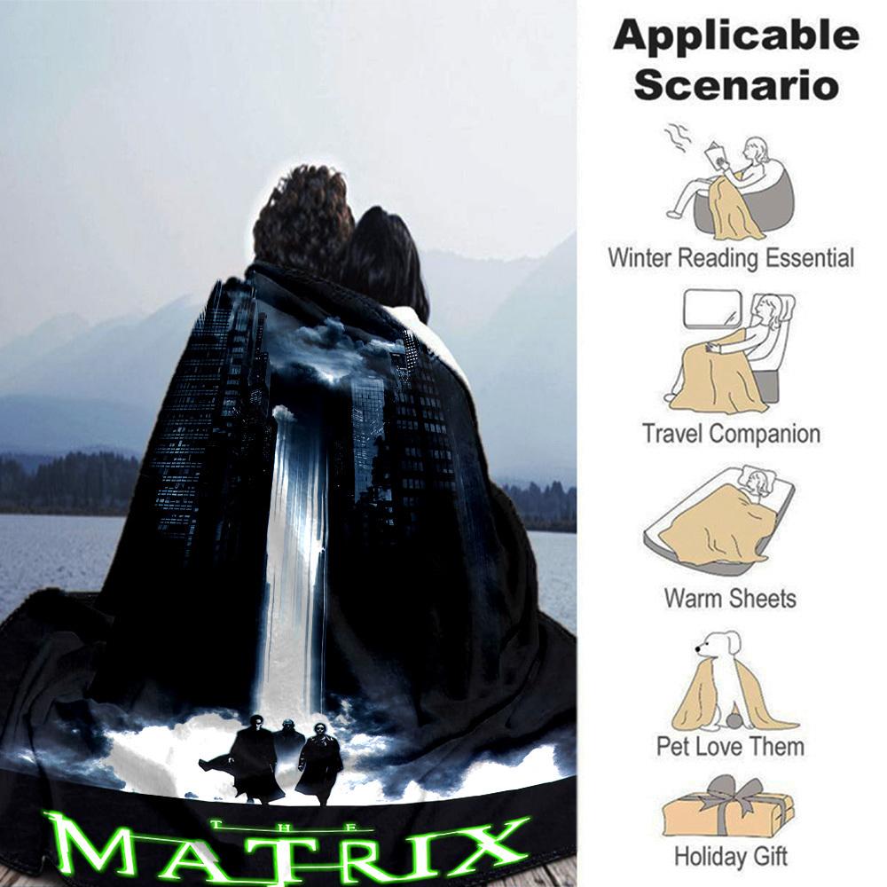 1pc matrix cityscape Flannel Blanket Soft Warm Throw for Home, Office, Travel, All-Season Cozy Bedding GiftL1096