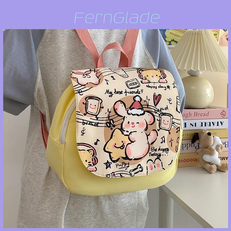 Childrens Canvas Backpack With Cute Music Note Dog Cartoon Prints For School And Outdoor Use