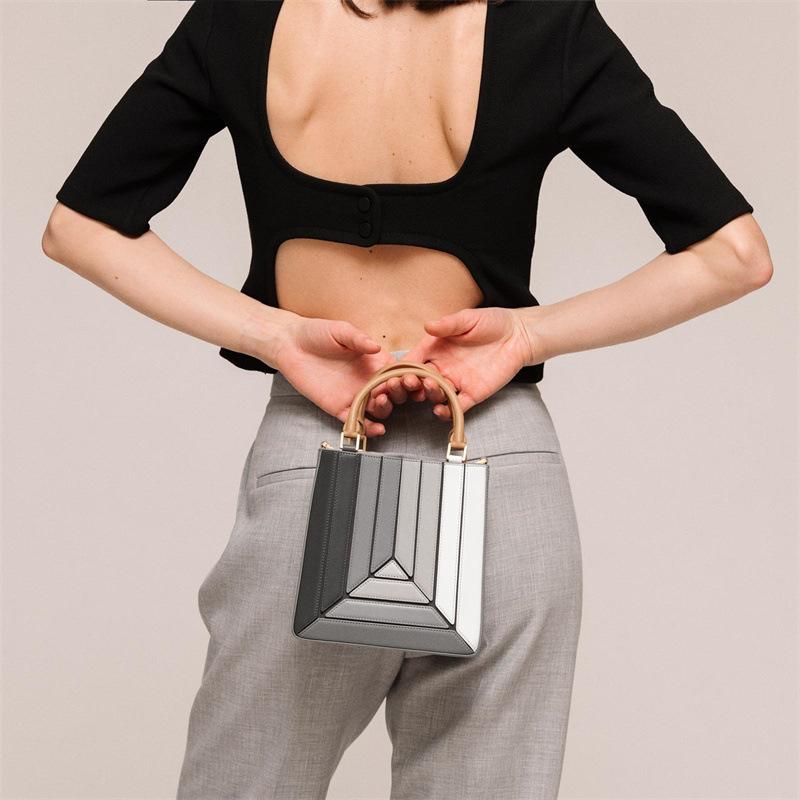 Crossbody Bag for Women's Fashion Design, High-end, Westernized, Contrasting Color Patchwork, One Shoulder Handbag