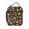 Cartoon Fast Food Pizza Hamburger Lunch Box - Insulated Lunch Bags for Boys/Girls/Women/Men Detachable Handle Lunchbox Meal Tote