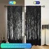 2 Panels Nordic Style Birch Tree Pattern Window Curtains - Artistic Home Decoration Curtains   All Season Decorative Curtains