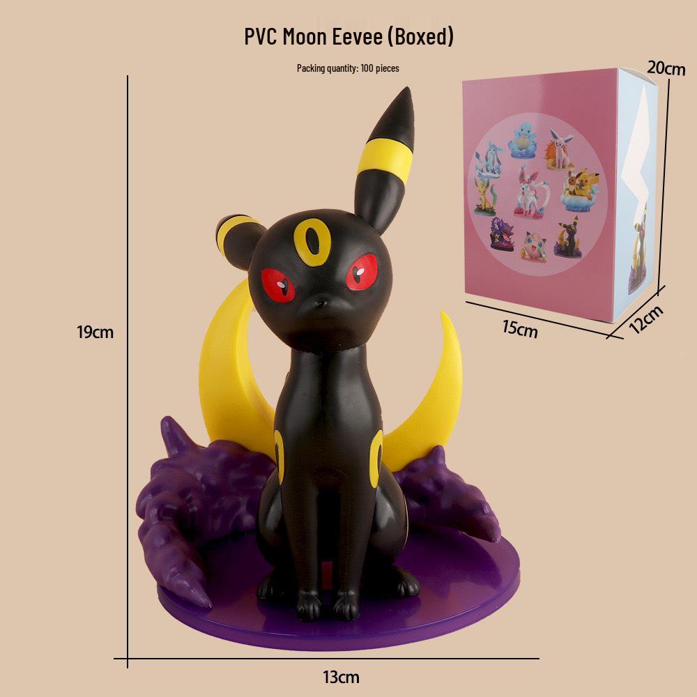 Eevee Family: Moon Leaf Sprite Desktop Ornament – Cute Pokémon Figure