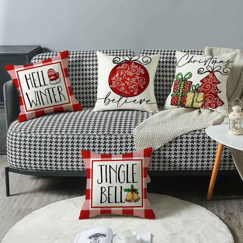 New Autumn Printed Pillow Cover Linen Printed Letters Home Living Room Sofa Cushion Pillow Cover