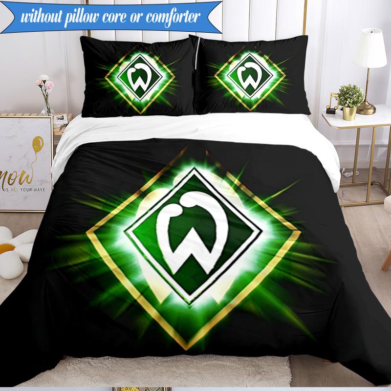 3-teiliges Werder Bremen Fußball Bettwäsche-Set 2D-Druck (Enthält 1 Bettbezug + 2 Kissenbezüge Ohne Füllung), Schlafzimmerdekoration, Ventilatorgeschenk