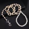 Imitation Pearls Beaded Dog Leash 120cm Pet Training Lead Leashes Pearls Dog Harness Leash  Pet