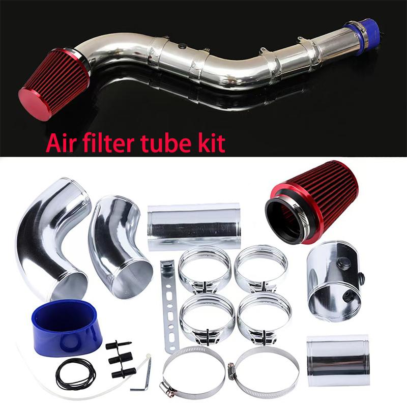 Universelles Auto Kaltluftansaugsystem 76mm 3 Zoll Aluminiumrohr Ansaugrohr Kit Turbo Direktes Kaltluftfiltersystem