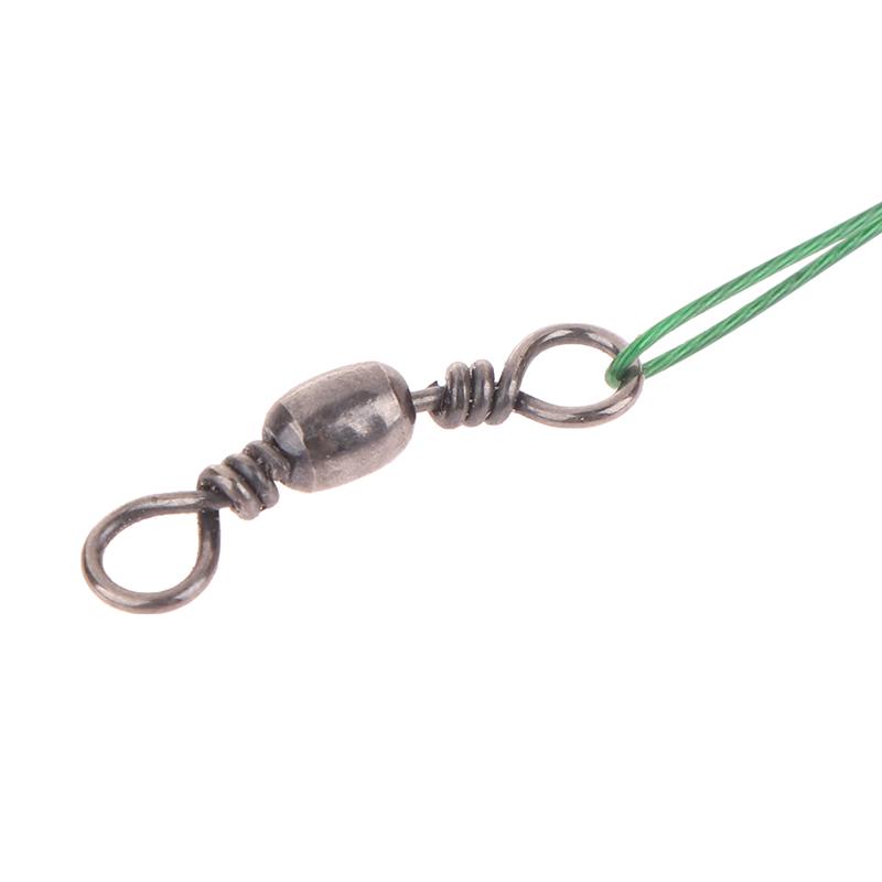 10Pcs 10/15/20/25/30Cm Anti-Bite Steel Wire Leash Lure Fishhook Line Trace Wire Leader With Swivel Fishing Lure Accessories