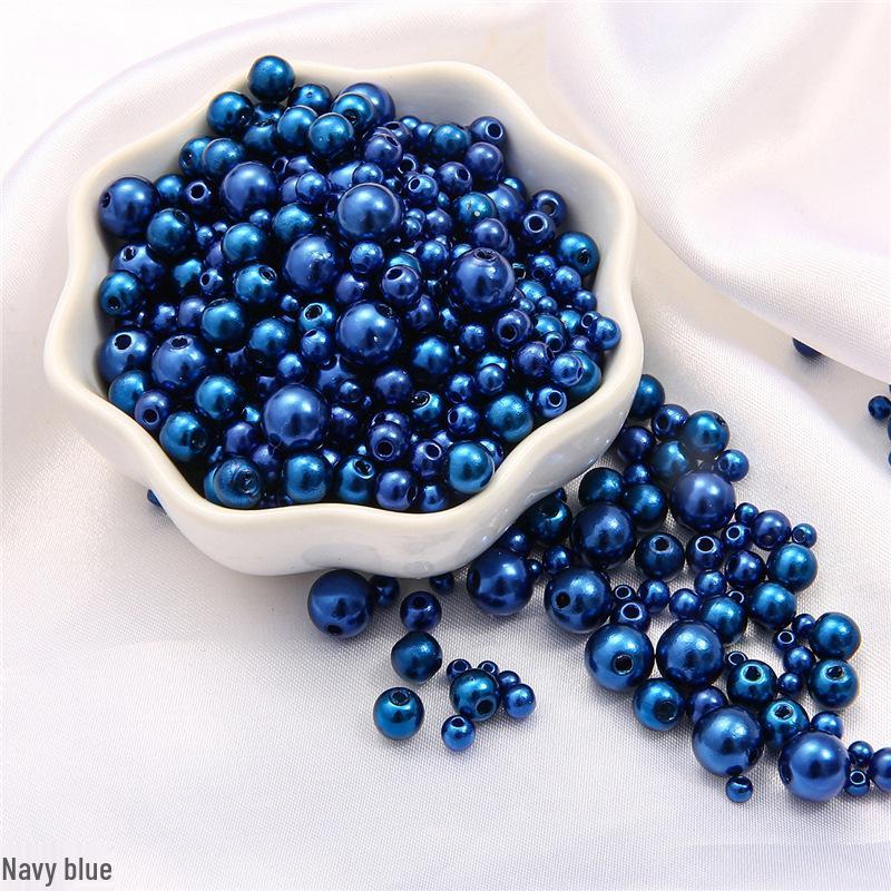 Iridescent ABS Imitation Pearl Round Beads for DIY Decoration and Macaron Makeup Box Filling