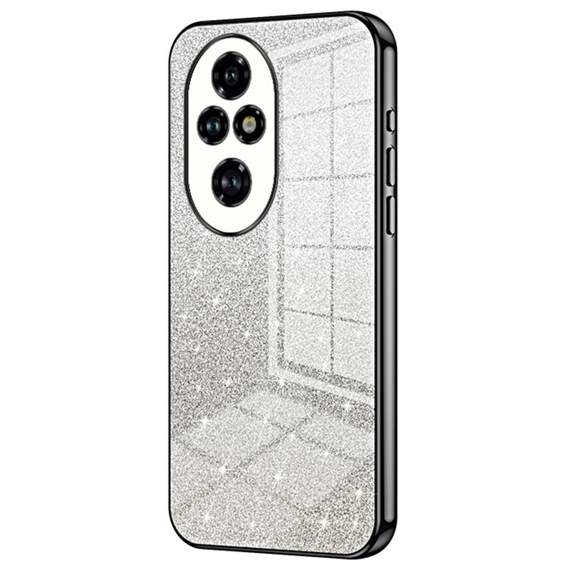 

Чехол для Honor 200 Pro 5G с блестками и градиентом, мягкий чехол для телефона из ТПУ Black