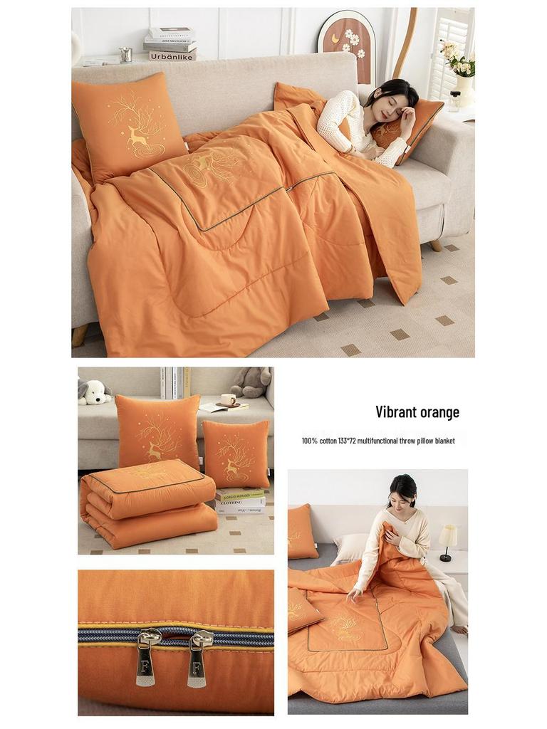 2025 Starry Sky Sika Deer Cotton Pillow & Blanket Set