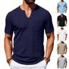 Men V Neck Short Sleeve T Shirt with Chest Pocket Casual Lightweight Breathable Fabric Top for Daily Wear