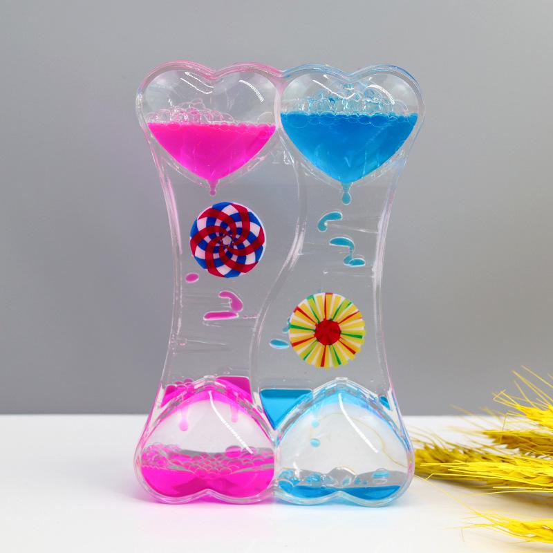 Tofarget oljedråpe timeglass - Dynamisk skrivebordsornament og studentgave