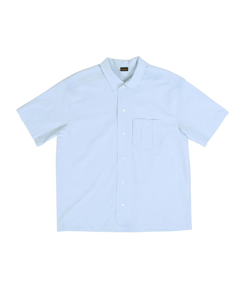 STAGE NAME Rd City Boy Washed Cotton Oversized Short Sleeve Shirt_Pale Blue