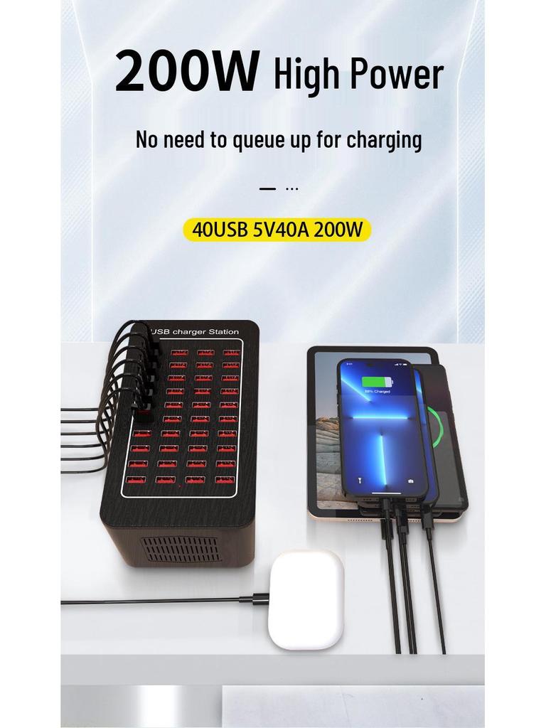 High-Power USB Multi-Port Charging Station: 10, 15, 20, 25, 30, 40-Ports for Mobile Devices