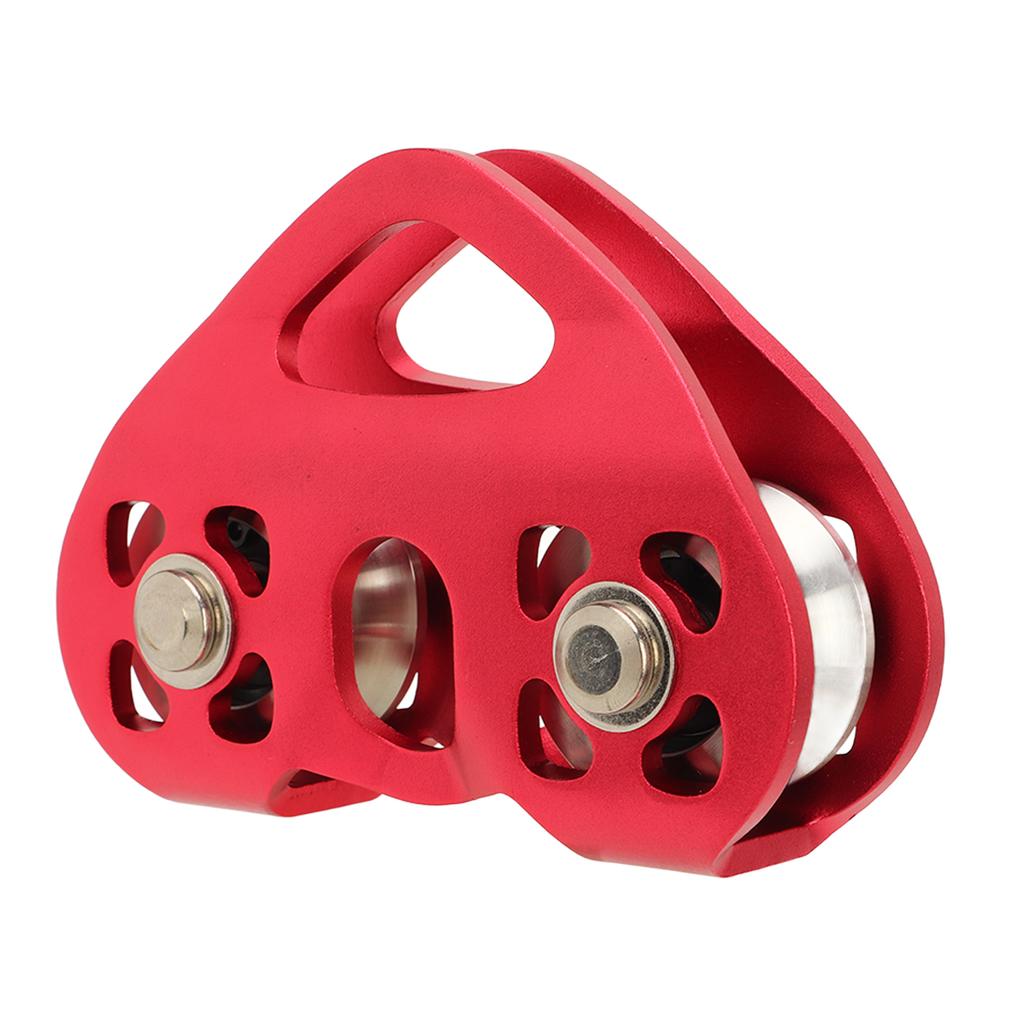 Mountaineering Climbing Double Axle Double Zip Line Trolley Steel Rope Heart Pulley Ropeway Rescue