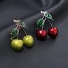 Fashionable Cherry Brooch, Elegant and Sophisticated, Fruit Corsage, Versatile and Anti-glare Pin