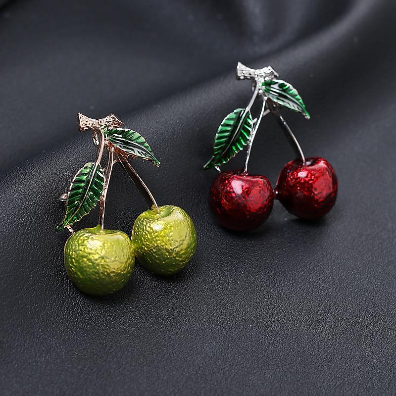 Fashionable Cherry Brooch, Elegant and Sophisticated, Fruit Corsage, Versatile and Anti-glare Pin