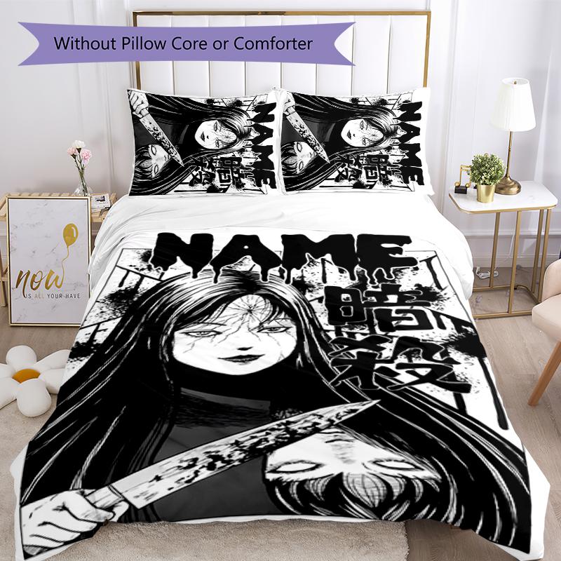 3pcs Custom Name Tomie Kawakami Bedding Set Duvet Cover Closure Includes 1 Duvet Cover & 2 Pillowcases for All Seasons Bedroom Decor