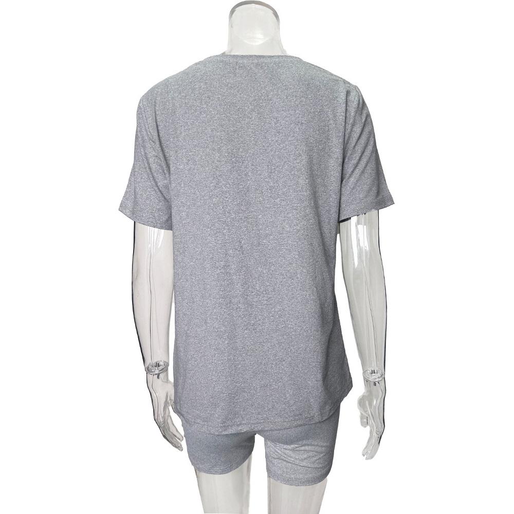Women's Sets Short-sleeved V-neck T-shirt Sexy Shorts Casual Solid Color 2-piece Set Clothes Sale