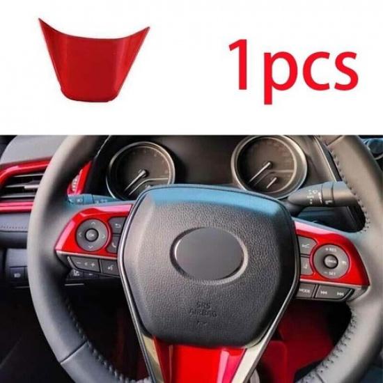 For Toyota Camry 2018- Glossy Red Cover Trim Steering Wheel U Type Sheet 1PC