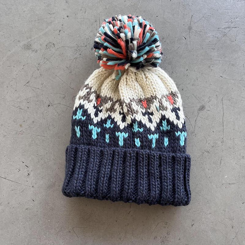 Knit Hat For Women Autumn Winter Geometric Pattern Warm Wool Beanie For Casual Wear