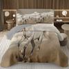 Running Wild Horses Print Quilted Bedspread Coverlet 2/3-Piece Rustic Bedding Set Reversible Lightweight Quilt Set Queen/Full