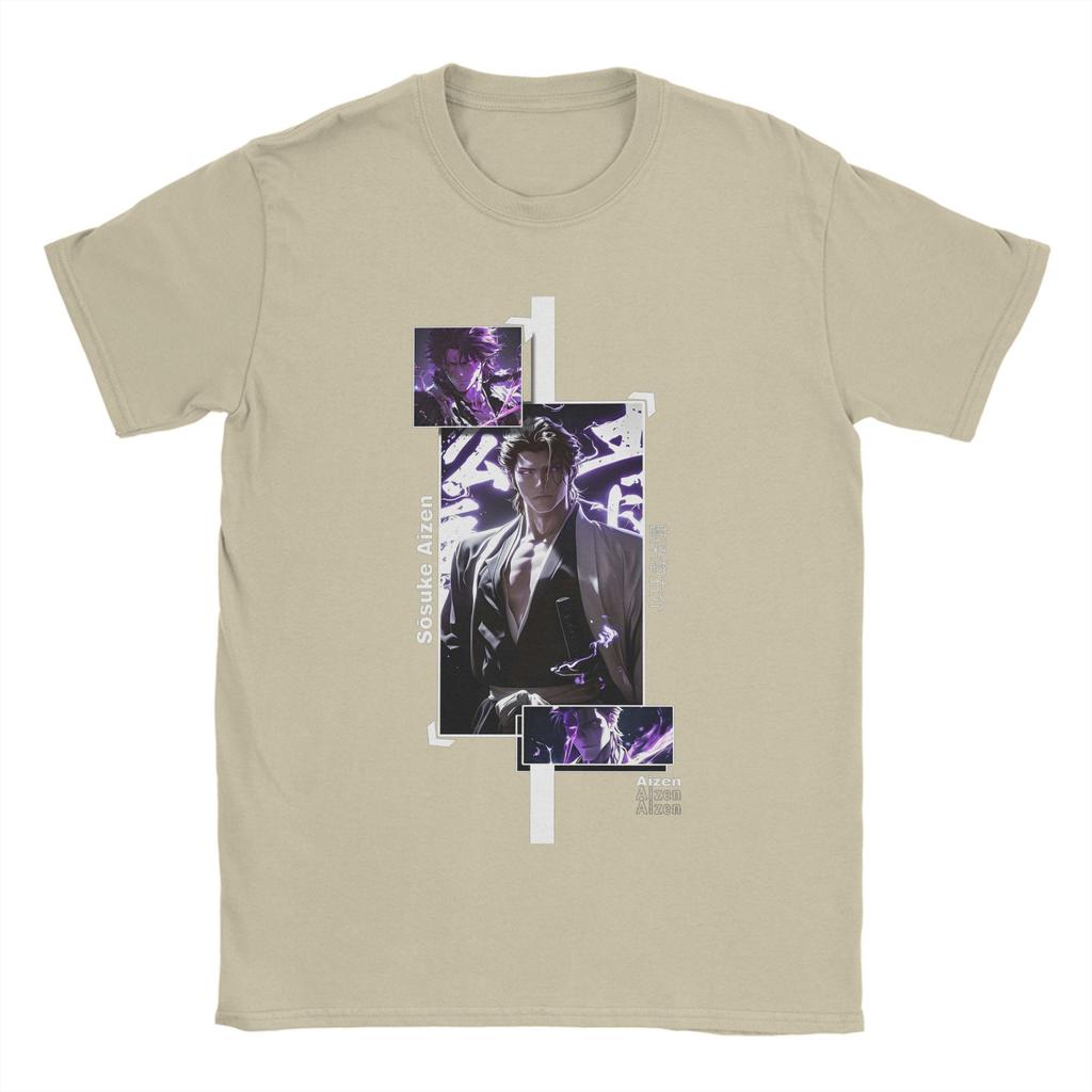 Crazy Aizen Sousuke (2) T-Shirts for Men Crewneck 100% Cotton T Shirt Short Sleeve Tee Shirt Plus Size Clothes
