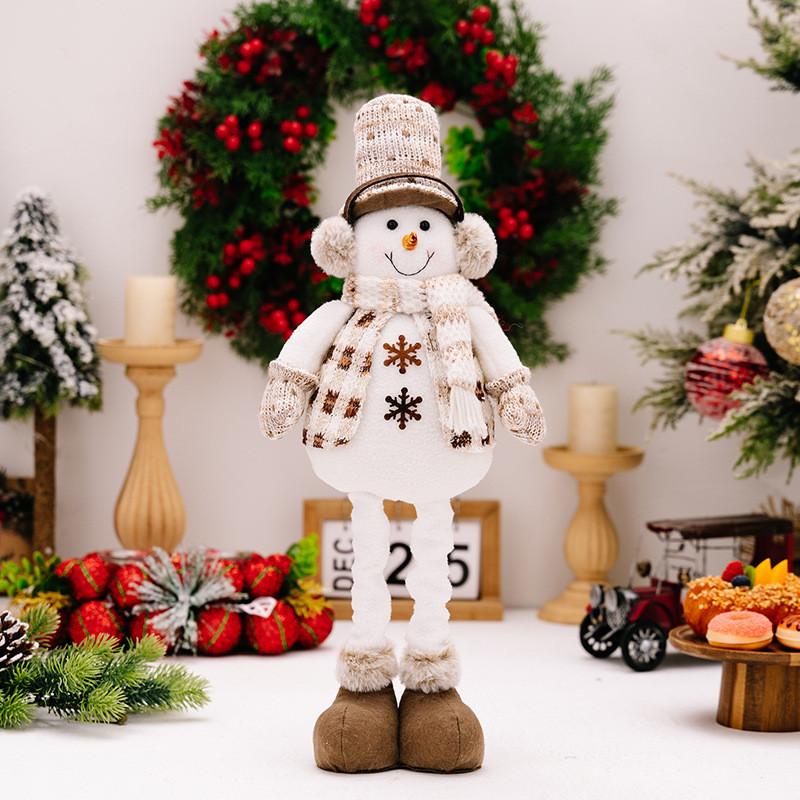 Joyful Doll Stretchable Decoration With Snowman Reindeer And Elderly Characters Perfect For Christmas Atmosphere