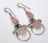 Exclusive Rose Quartz 925 Silver Plated Earrings 2.1" Amazing Gift Trendy z7H79