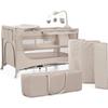 Kinderkraft Sammenleggbar reiseseng 3 i 1 JOY 2 med tilbehør Beige