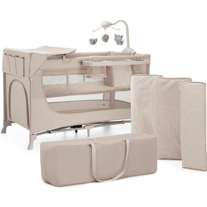 Kinderkraft Sammenleggbar reiseseng 3 i 1 JOY 2 med tilbehør Beige