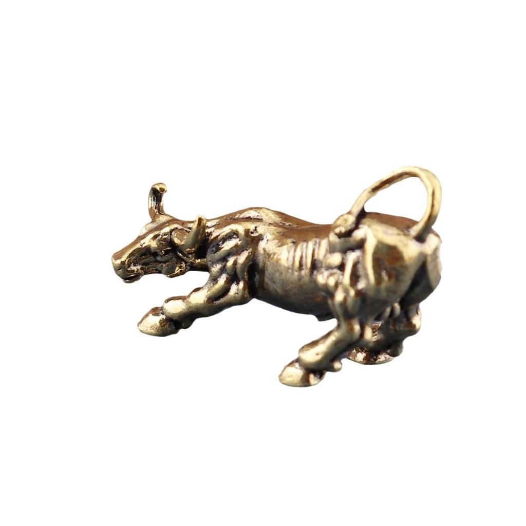 Reine Messing Wall Street Bulle Tierkreis Ochse Dekoration - Kleine Teehaustier-Ornamente für Heim- und Desktop-Handwerk.
