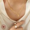 European Winter Zircon Hexagram Pendant Necklace In 18K Gold-Plated Titanium Steel