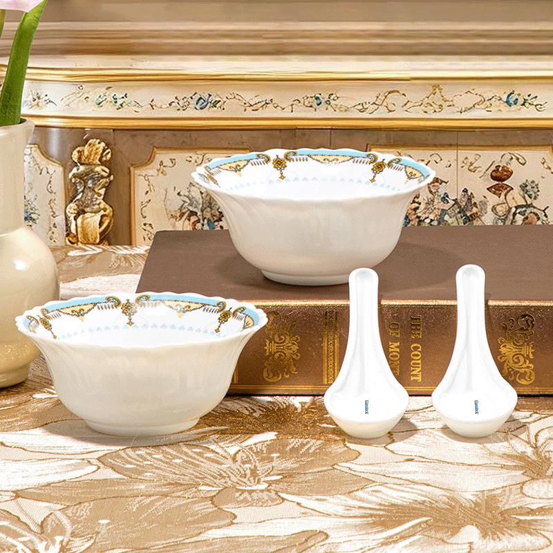 GLASSLOCK Rococo Ceramic 4-Piece Dinnerware Set